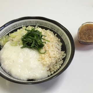 大葉香る とろろとネギ揚げ玉お蕎麦・ごま汁♪